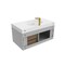 Castello Usa Thames 36-inch Gray Vanity Set with White Top and Gold Handles CB-MC-36G-GLD-20146-WH - alternate 3
